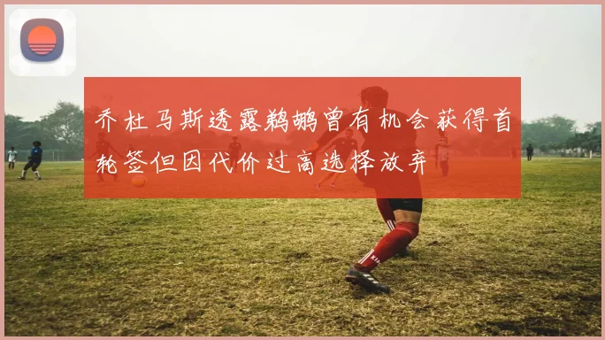 乔杜马斯透露鹈鹕曾有机会获得首轮签但因代价过高选择放弃